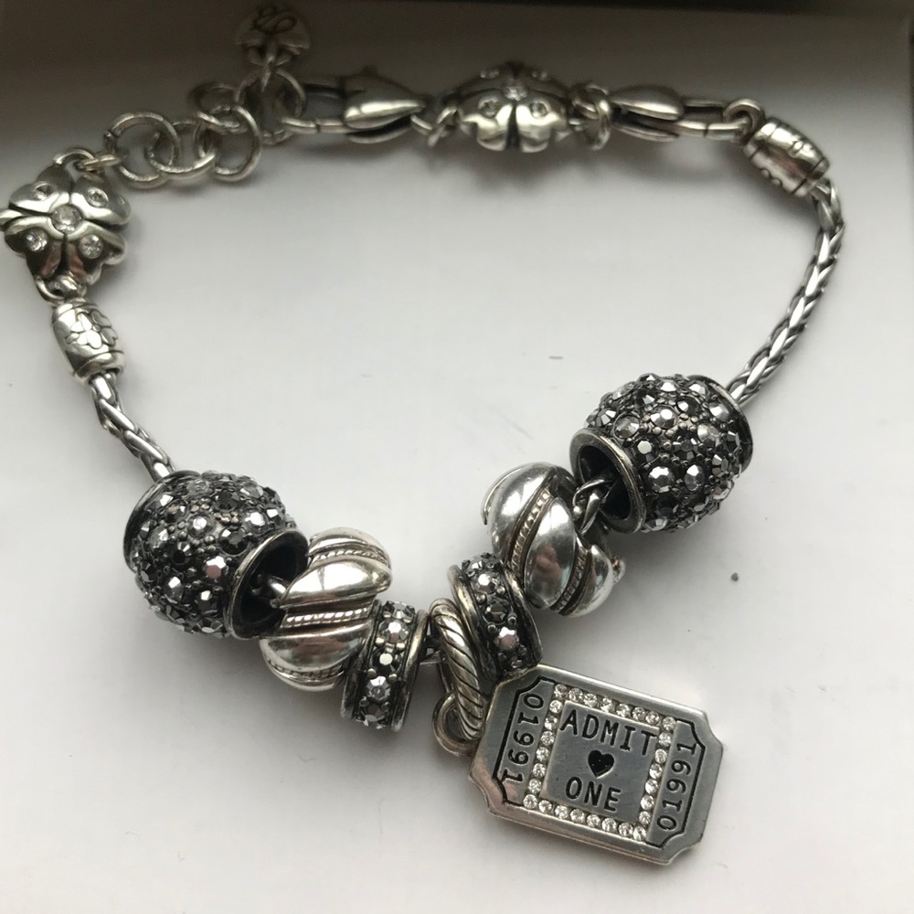 Brighton charm bracelet with ticket charm